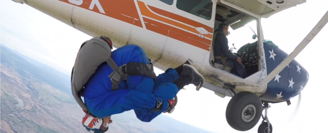 skydiving student flips in skydiving in colorado